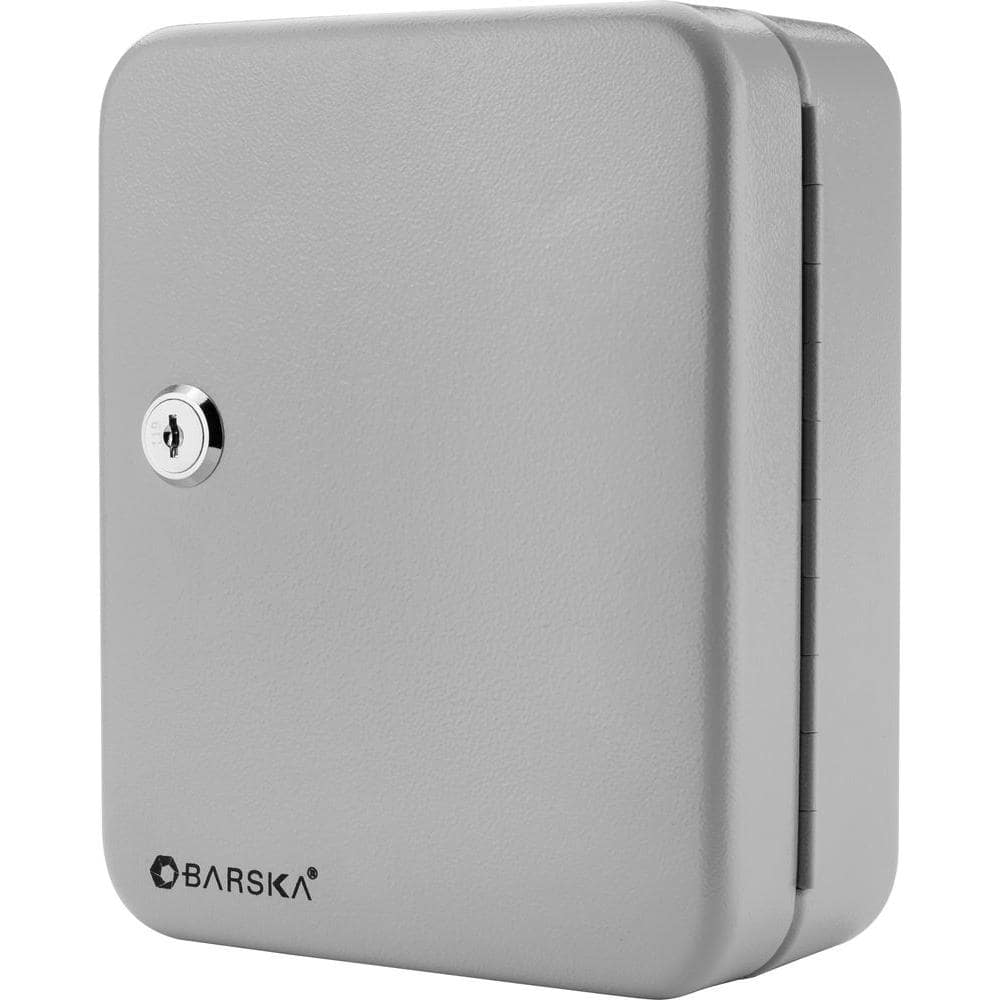 20-Position Steel Key Lock Box Safe with Key Lock, Gray - Hercitys