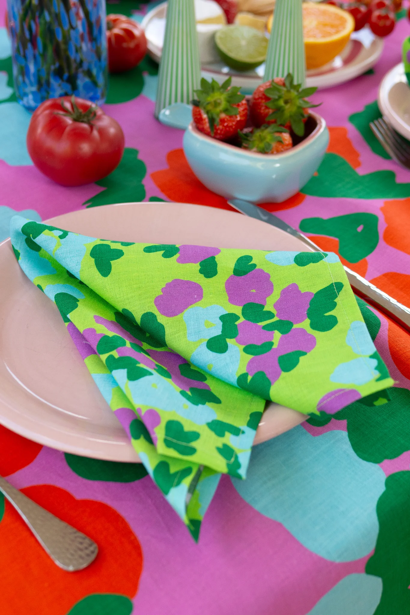 LINEN NAPKIN SET - ROSEBUD - Hercitys