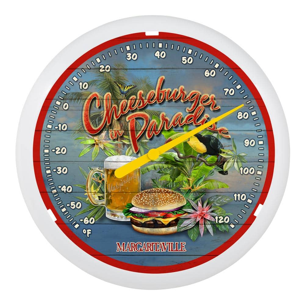 13.25-inch “Cheeseburger in Paradise” Margaritaville Analog Dial Thermometer - Hercitys