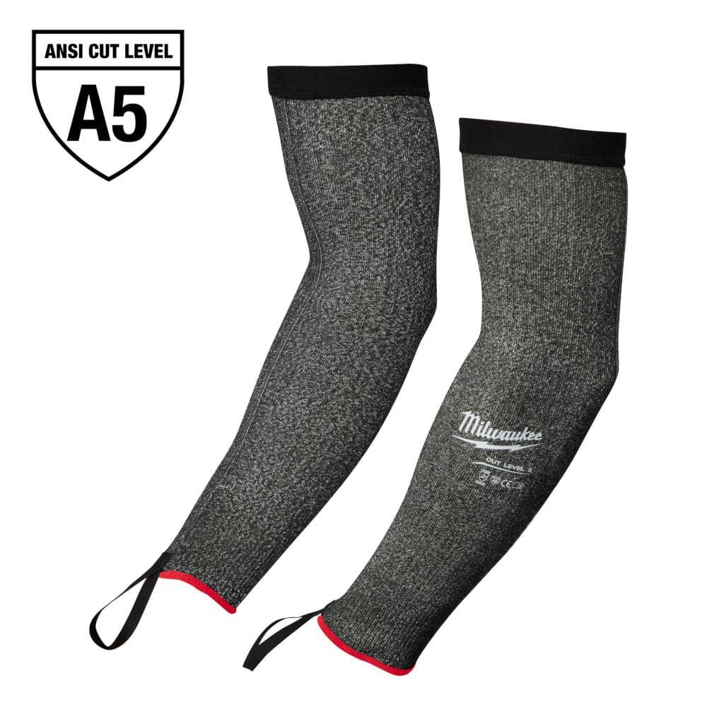 16 in. Black 4-Way Stretch Cut 5 Resistant Protective Arm Sleeves - Hercitys