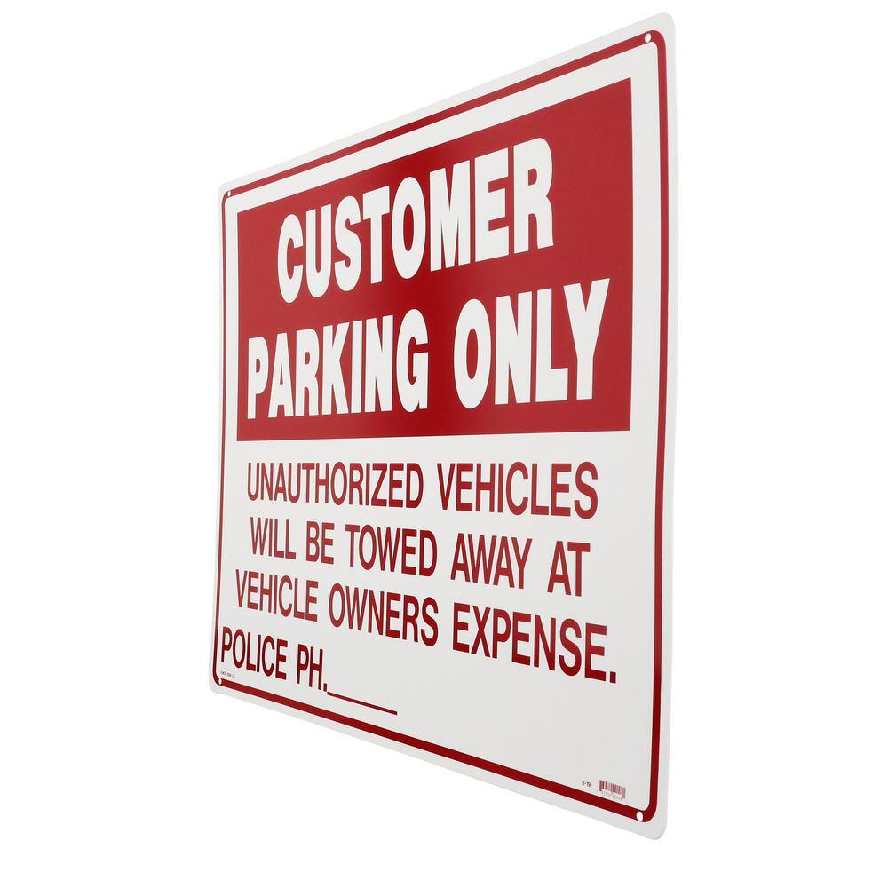 24 in. x 18 in. Customer Parking Sign Printed on More Durable, Thicker, Longer Lasting Styrene Plastic - Hercitys