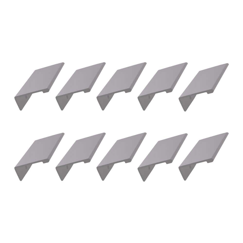 1 1/16 in. (27 mm.) Center-to-Center Satin Nickel Edge Cabinet Drawer Finger Pull (10-Pack ) - Hercitys
