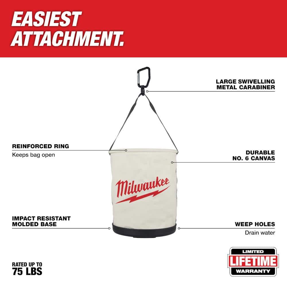 12 in. Canvas Utility Bucket Tool Bag - Hercitys