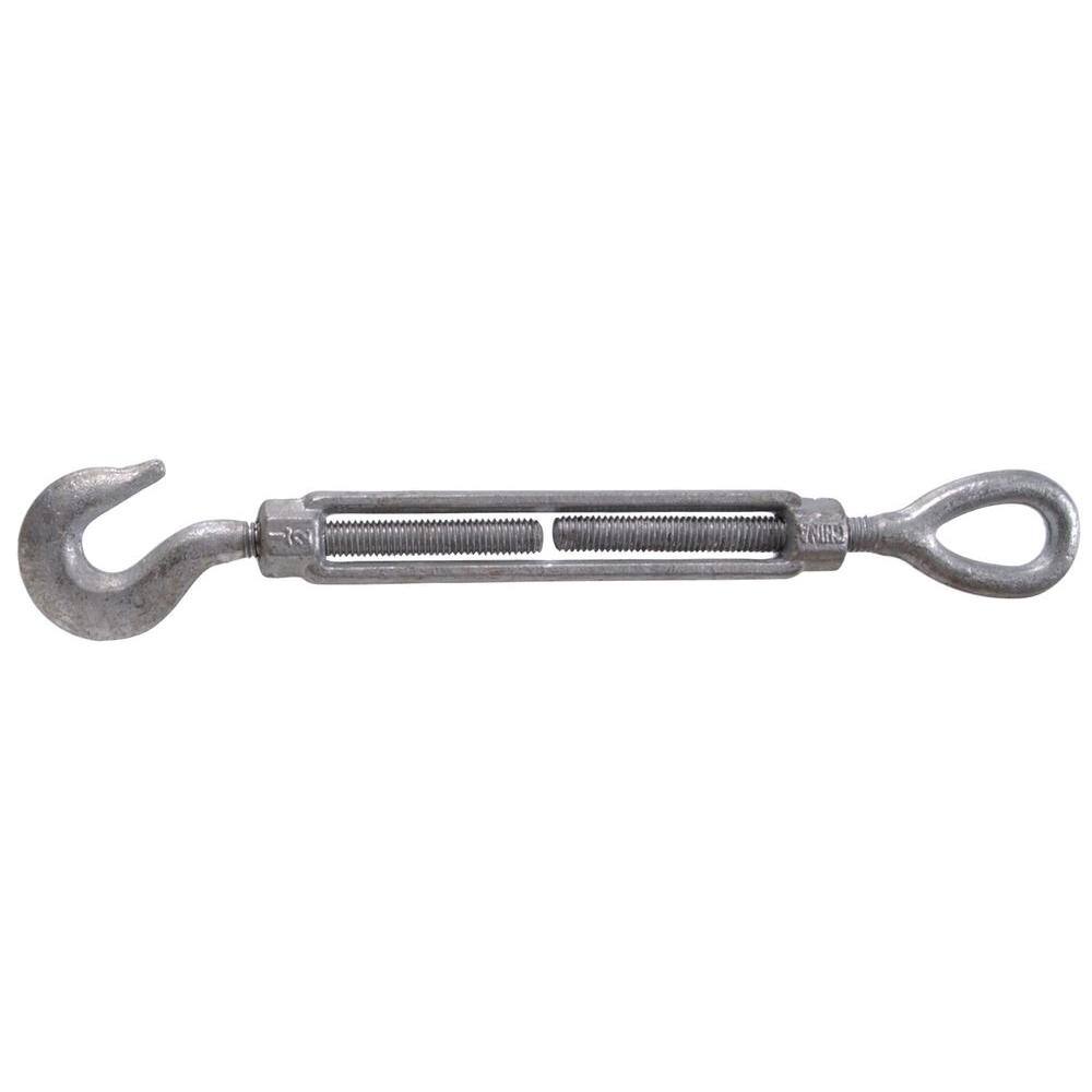 1/2-13 x 19-1/8 in. Hook and Eye Turnbuckle in Forged Steel with Hot-Dipped Galvanized (2-Pack) - Hercitys