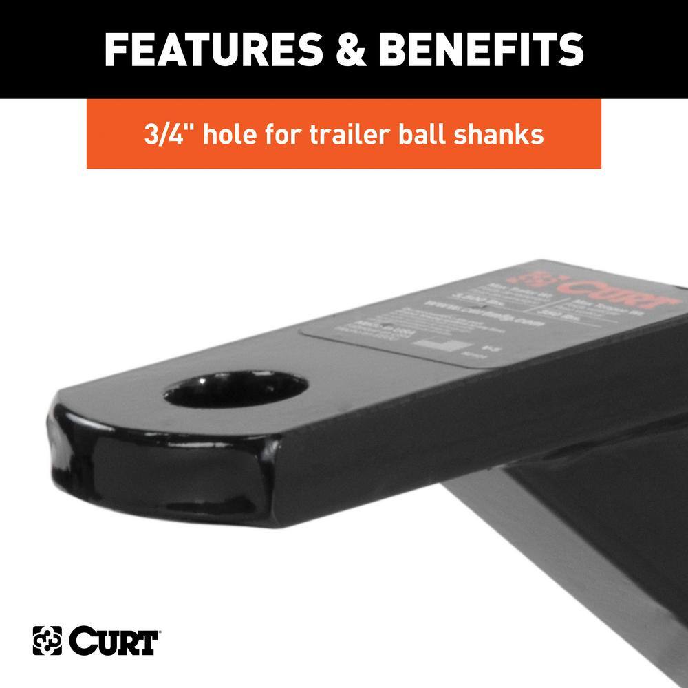 3,500 lbs. Vertical Receiver Trailer Hitch Ball Mount (1-1/4 in. Shank) - Hercitys