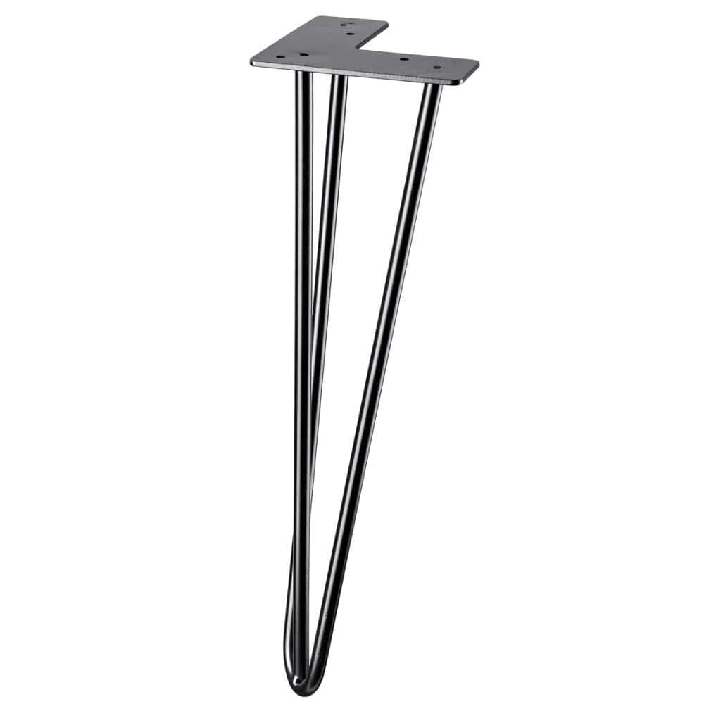 16 in. Black Matte Steel Hairpin Table Legs (4-Pack) - Hercitys