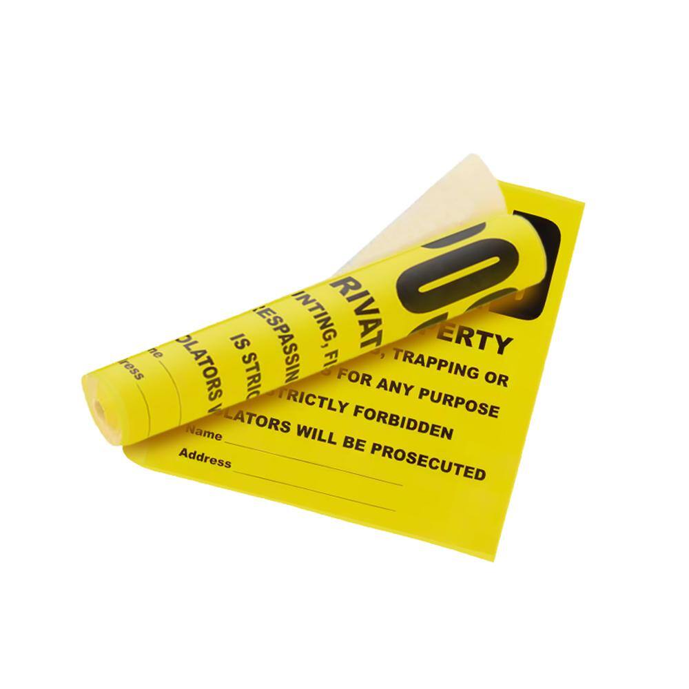 11 in. x 11 in. Plastic Posted Private Property Signs (25-Piece Roll) - Hercitys