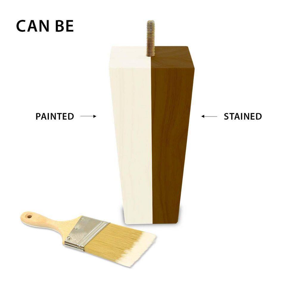 12 in. x 2-1/8 in. Mid-Century Unfinished Hardwood Round Taper Leg - Hercitys