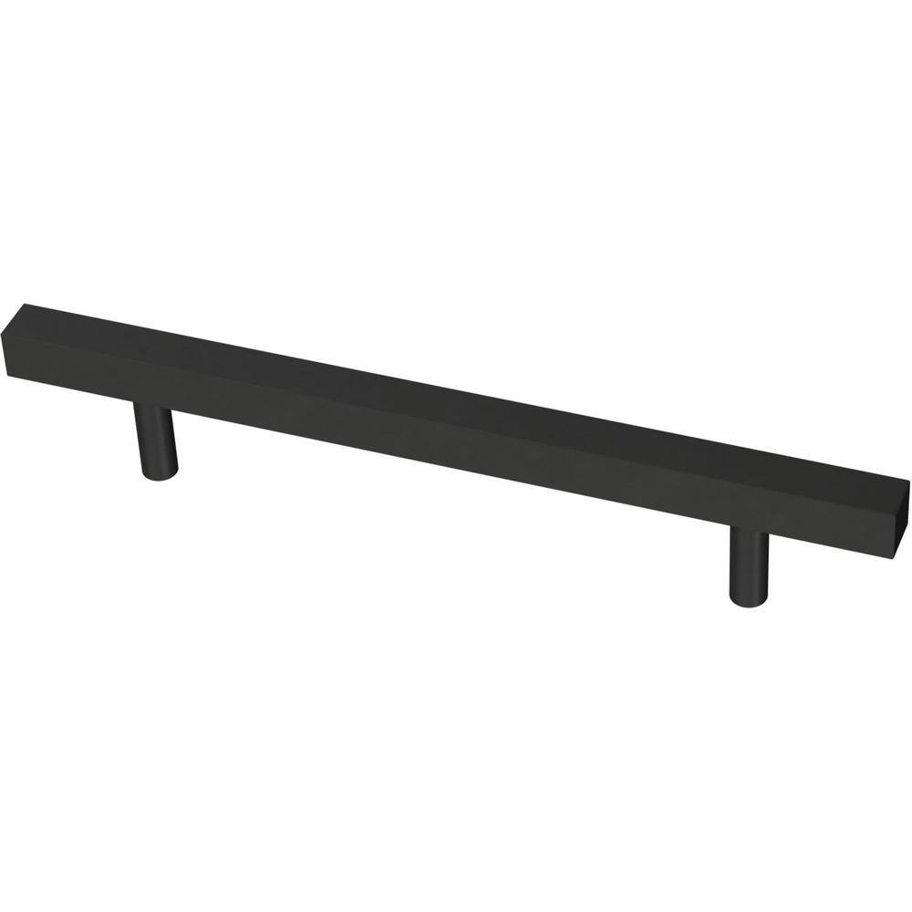 10-Pack Simple Square Bar 5-1/16 in. (128 mm) Modern Matte Black Cabinet Drawer Pulls - Hercitys