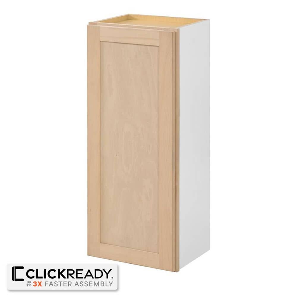 15 in. W x 12 in. D x 36 in. H Ready to Assemble Wall Kitchen Cabinet in Unfinished with CLICKREADY Technology - Hercitys