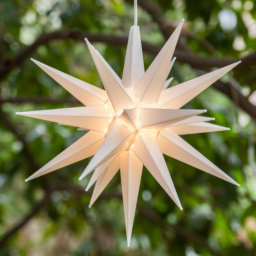 14 in. Illuminated LED White Holiday Moravian Star - Hercitys