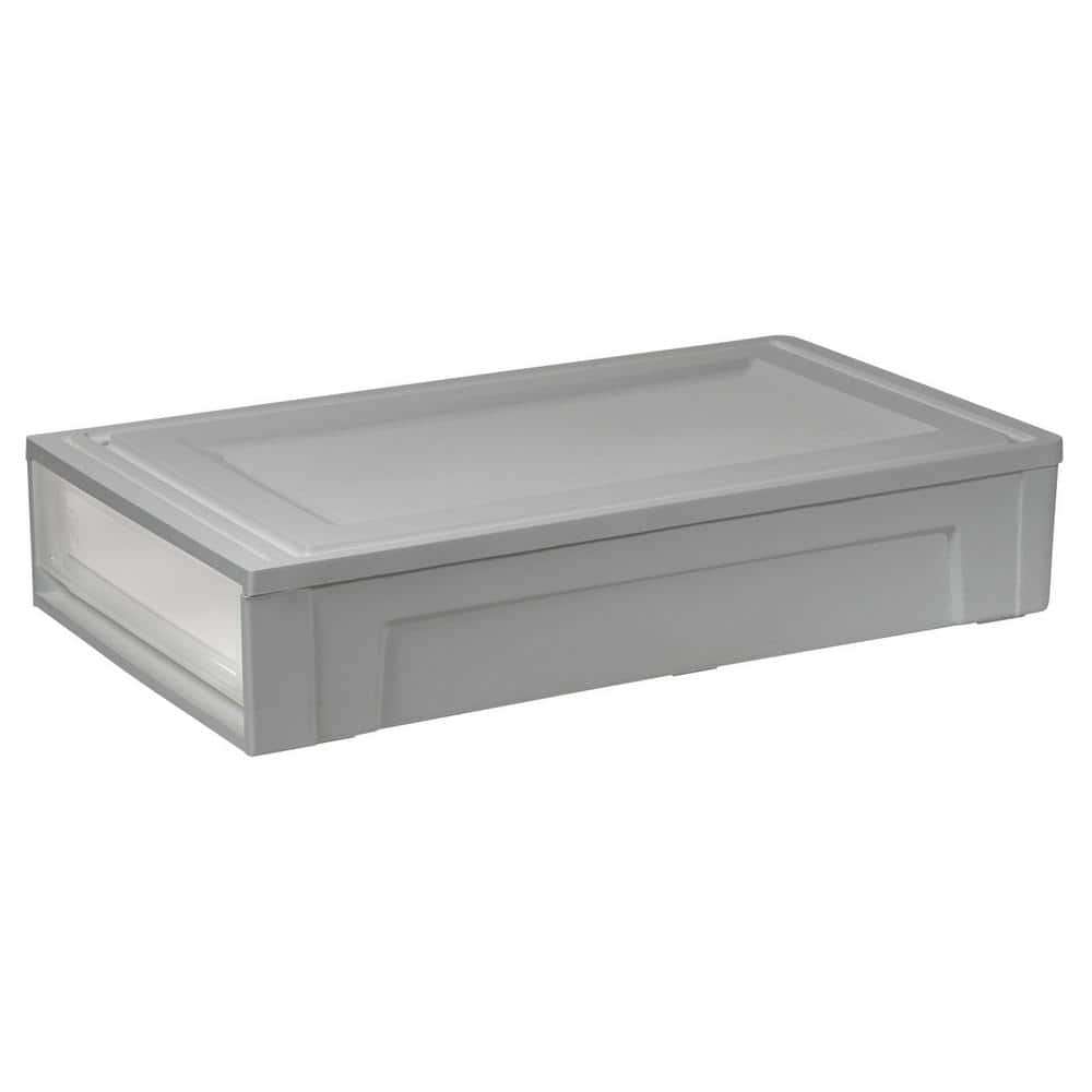 27.5 Qt./26.1 Gal. Under Bed Storage with Pullout Drawer, Gray - Hercitys