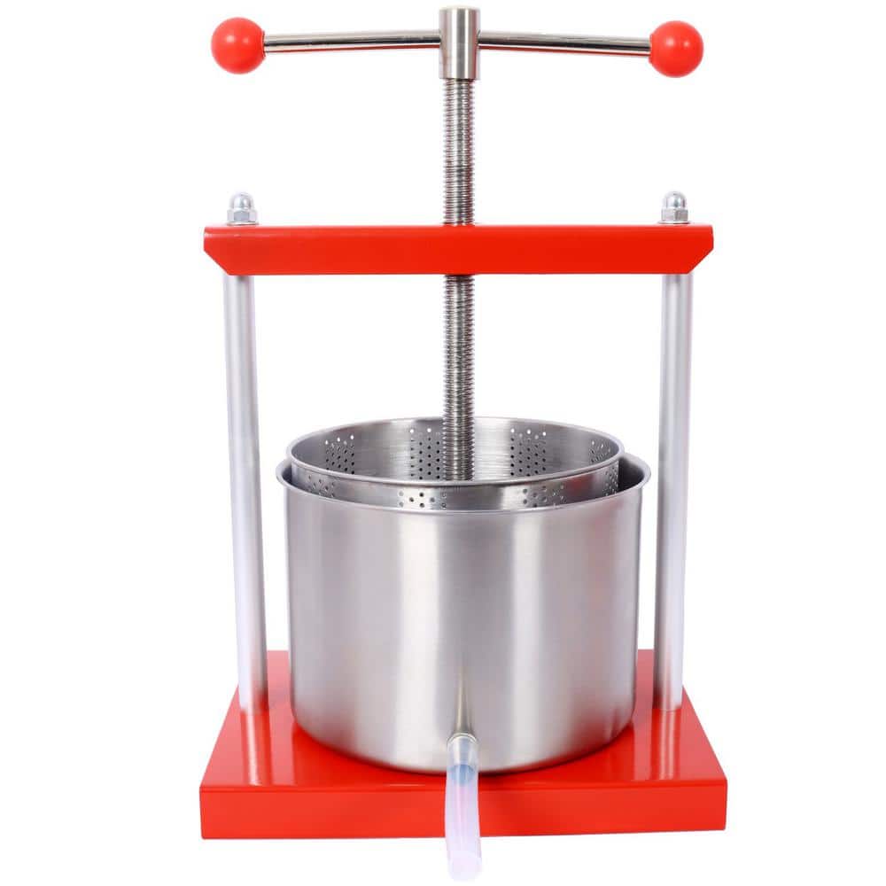 0.8 Gal. Stainless Steel Fruit Manual Press, Barrels Press Machine for Juice, Vegetable, Wine and Olive Oil - Hercitys