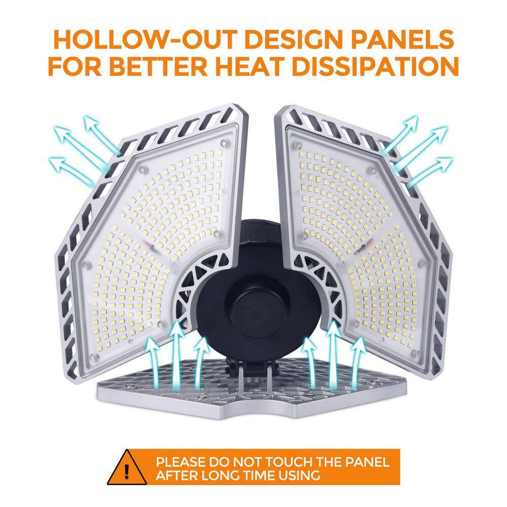 10.6 in. 6000K LED Garage Lights, 140-Watt 18500 Lumens Garage Ceiling Lighting White - Hercitys