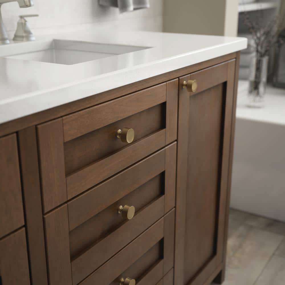 (25-Pack) Drum 1-1/4 in. (32 mm) Modern Champagne Bronze Round Cabinet Knobs - Hercitys