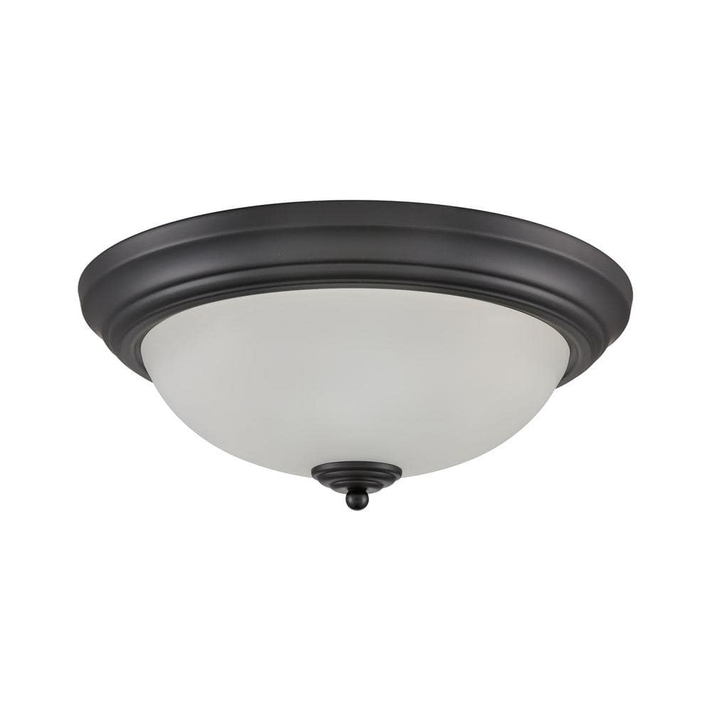 15 in. 3-Light Black Flush Mount - Hercitys