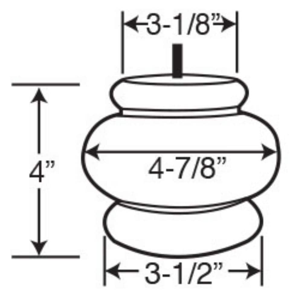 4 in. x 4-7/8 in. Unfinished Solid Hardwood Round Bun Foot - Hercitys