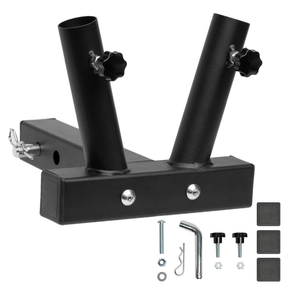 2 in. Universal Hitch Mount Double-Flag Pole Holder - Hercitys