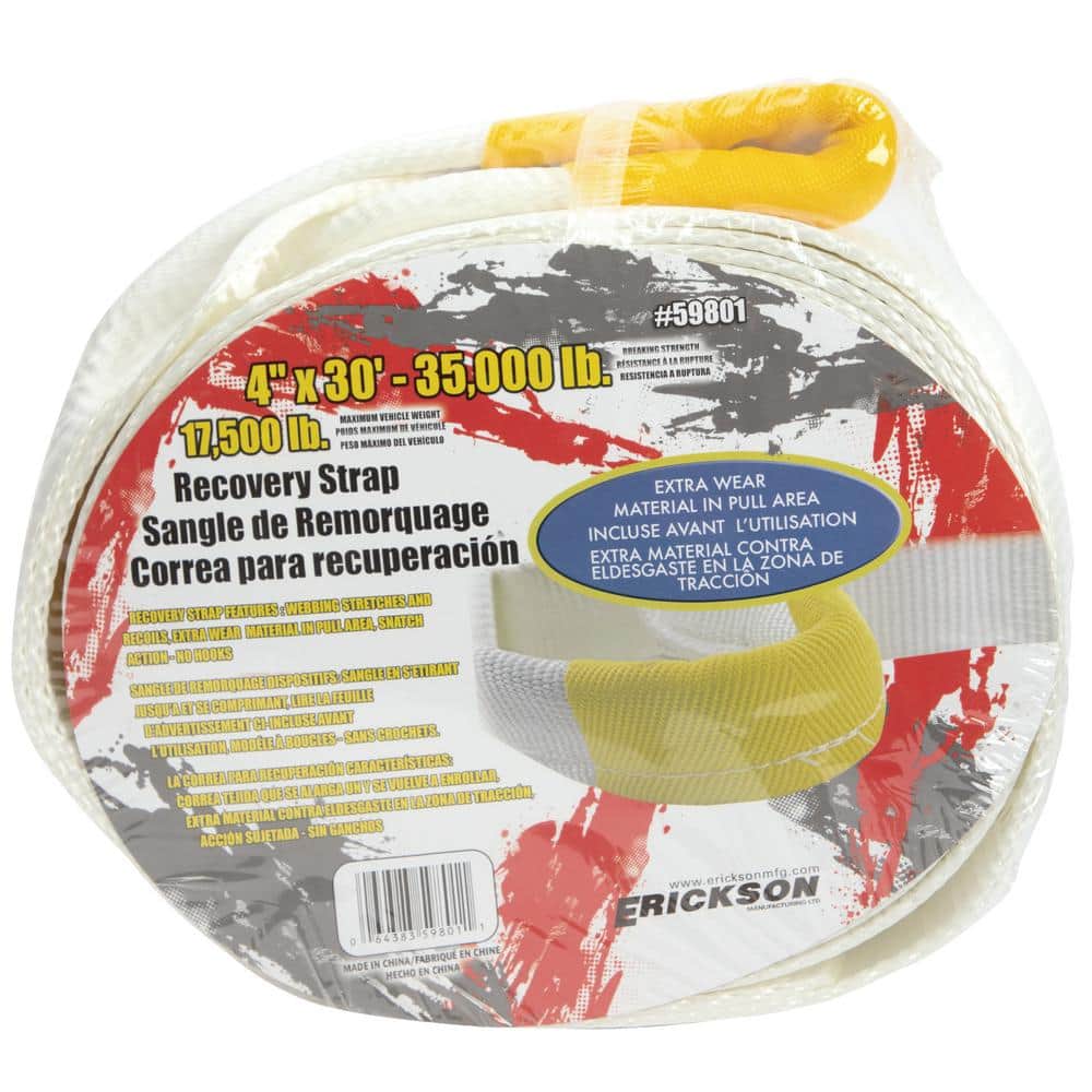 4 in. x 30 ft. 35,000 lbs. Recovery Strap Bulk - Hercitys