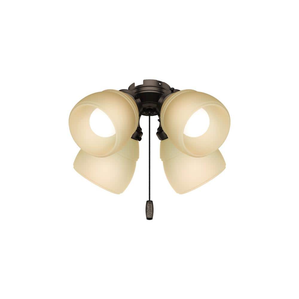 4-Light Premier Bronze Ceiling Fan Shades LED Light Kit - Hercitys