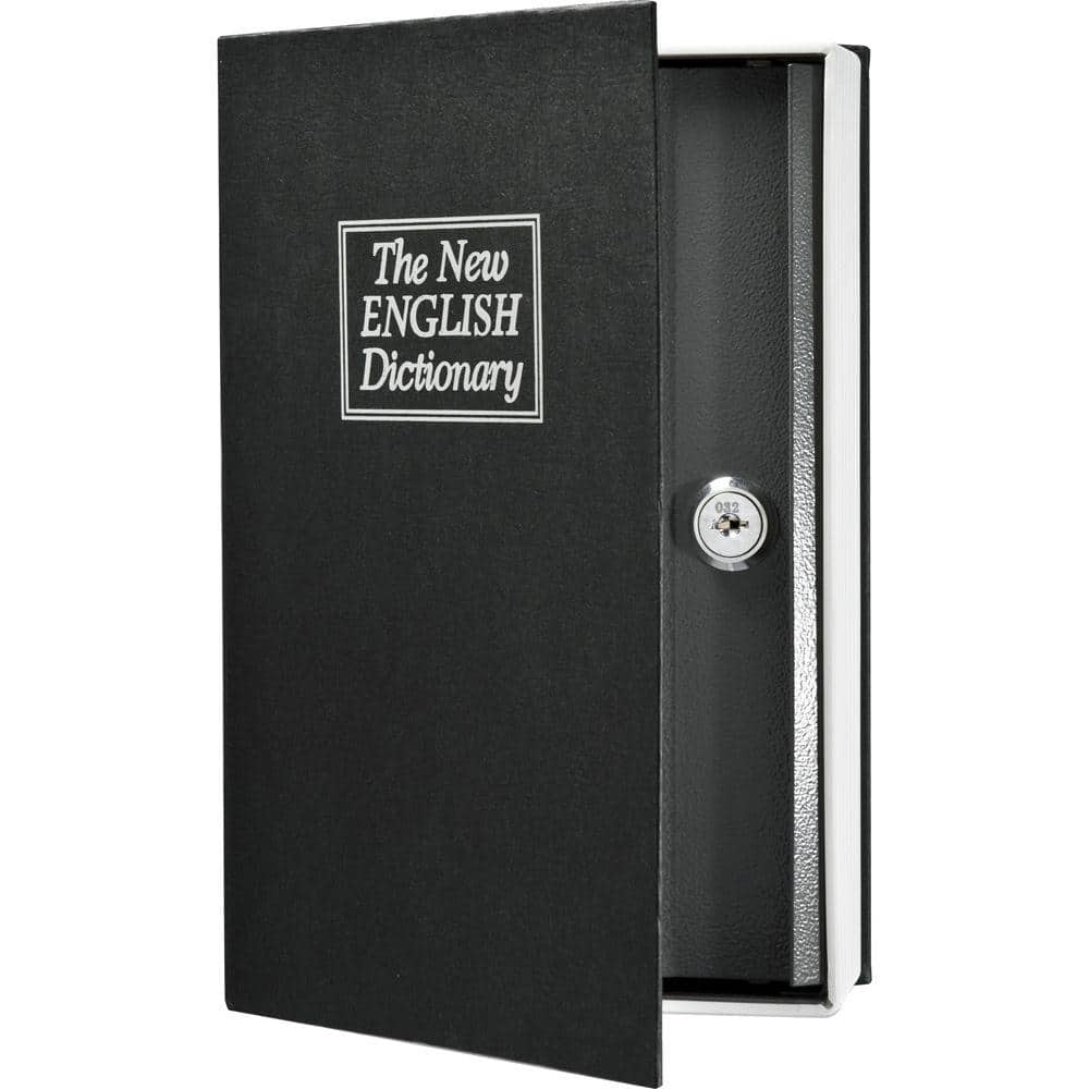 0.02 cu. ft. Steel Hidden Dictionary Book Lock Box Safe with Key Lock - Hercitys