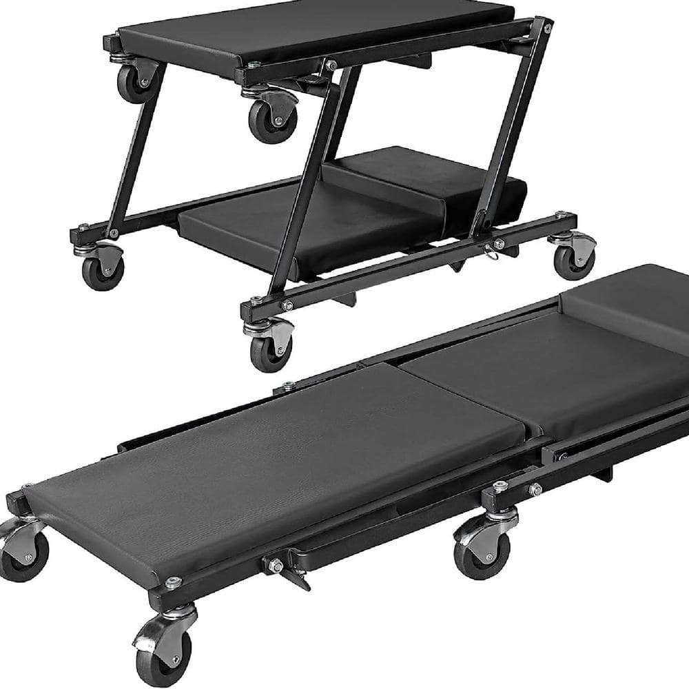 300lbs. 36in. Creeper Seat, Foldable Creeper.with 6 pcs Wheels. - Hercitys
