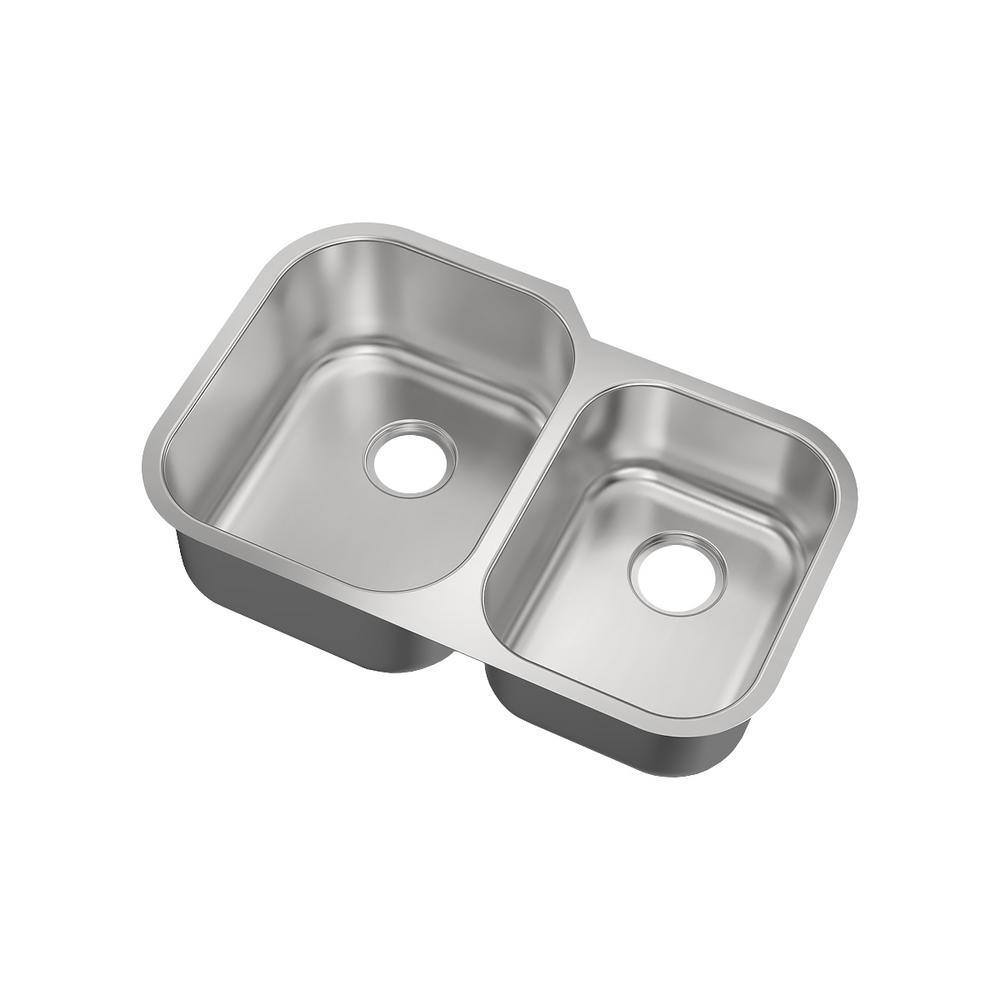 31.5 in. Undermount 60/40 Double Bowl 16 Gauge Stainless Steel Kitchen Sink - Hercitys