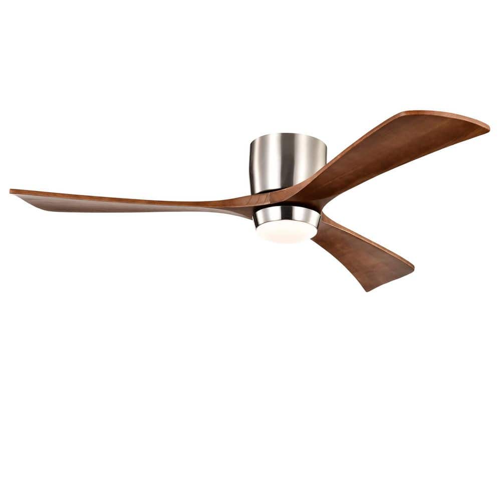 52 in. door Nickel 3 Wood Blades Ceiling Fan with Remote Control, Quiet DC Motor 6 Speed Levels Reversible Ceiling Fan - Hercitys