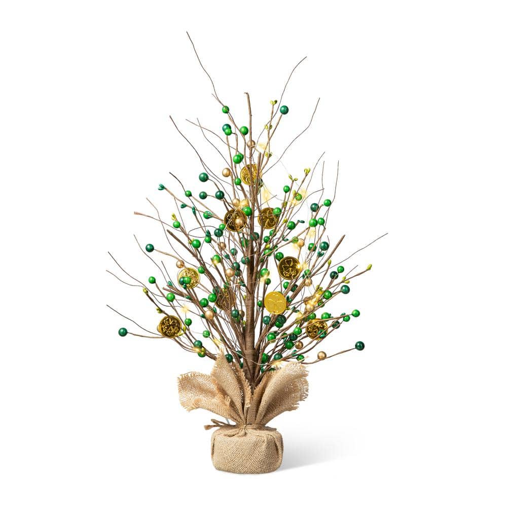 21 in. Lighted St.Patrick’s and Christmas Gold Coin Table Tree - Hercitys