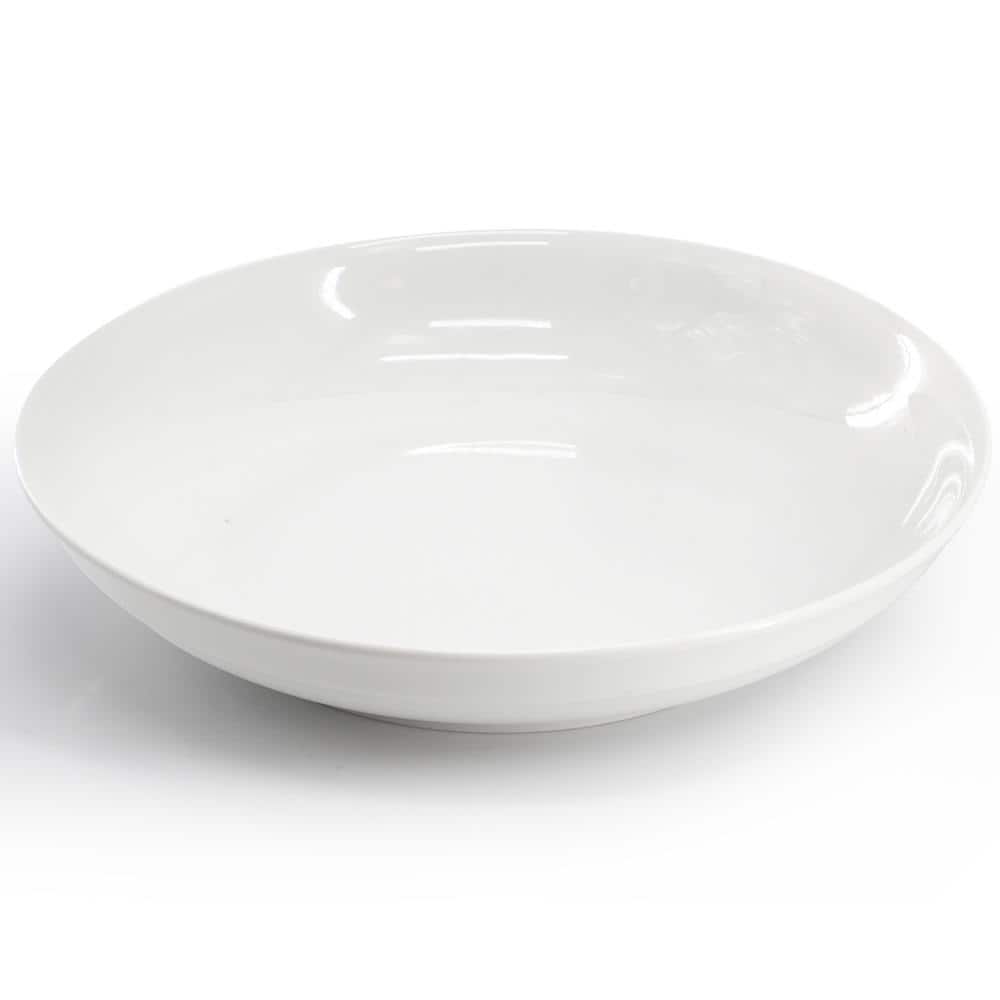 11 In. 48 fl. oz. White Round Fine Ceramic Serving Bowl Set of 2 - Hercitys