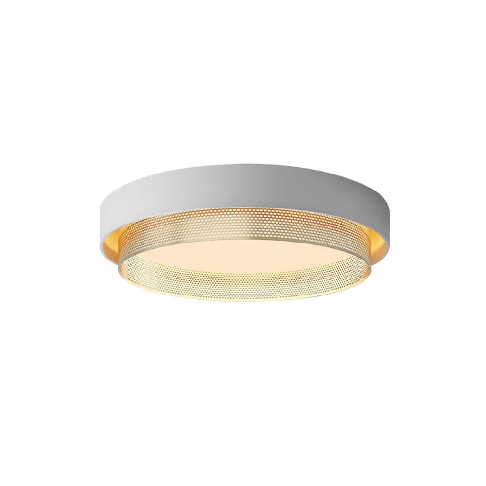 19.69 in. 38-Watt Modern White Integrated LED Round Flush Mount Light with Frosted White Acrylic Shade for Living Room - Hercitys
