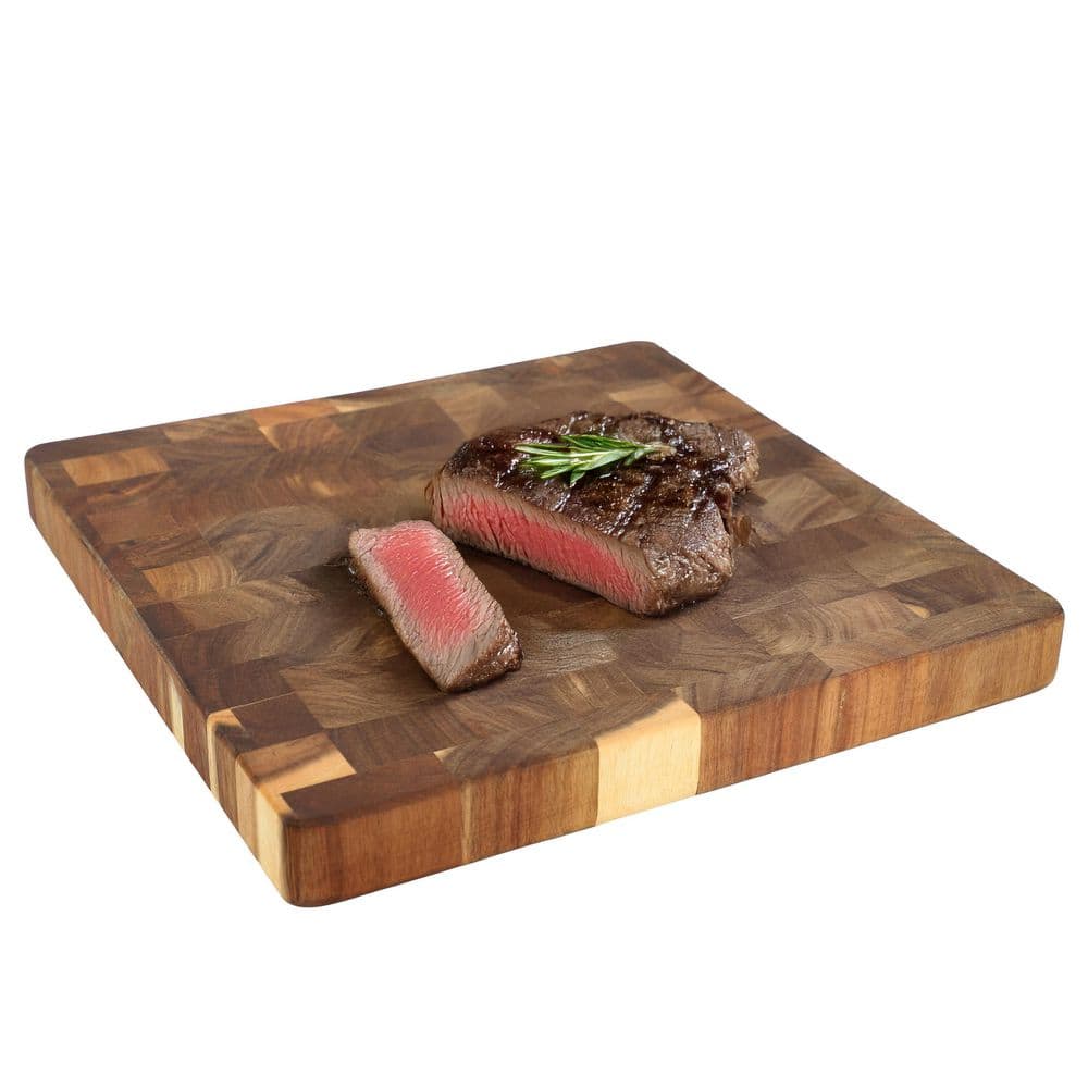 13.75 Inch Square Thick Acacia Wood Cutting Board - Hercitys