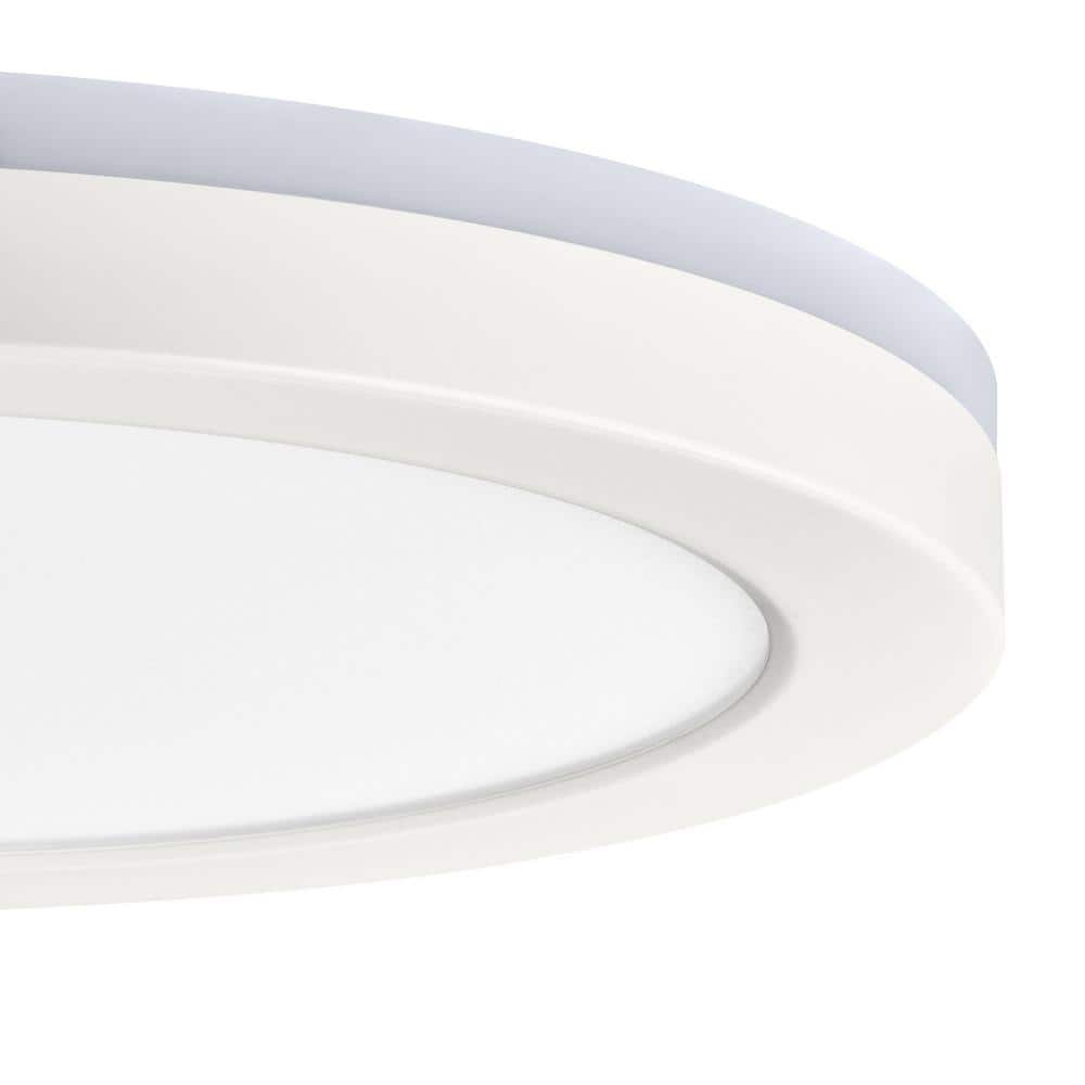 12 in. LED Flush Mount Smart CCT and RGB Selectable Matte White Finish with Night Light Powered by Hubspace - Hercitys