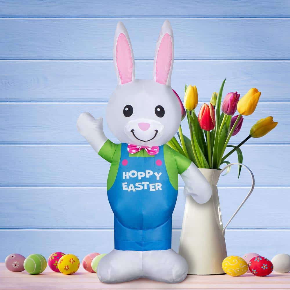 25 in. Inflatable Waving Easter Bunny - Hercitys