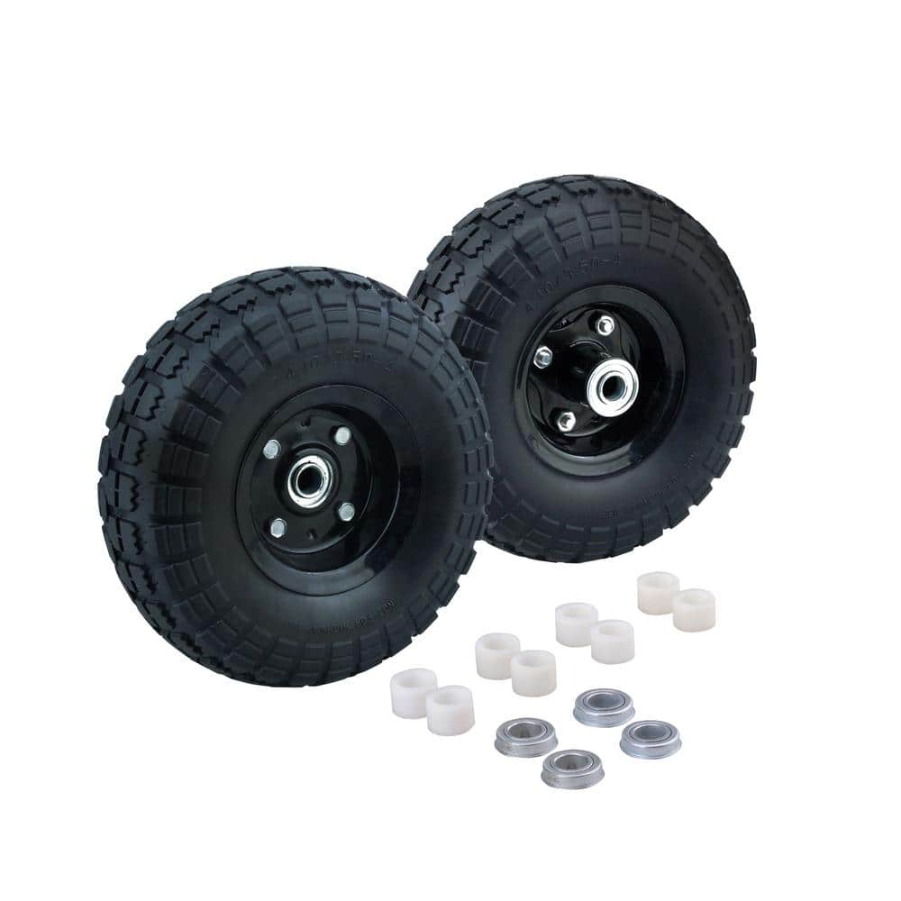 10 in. No-Flat Tire with Universal Bearing Kit (2-Pack) - Hercitys