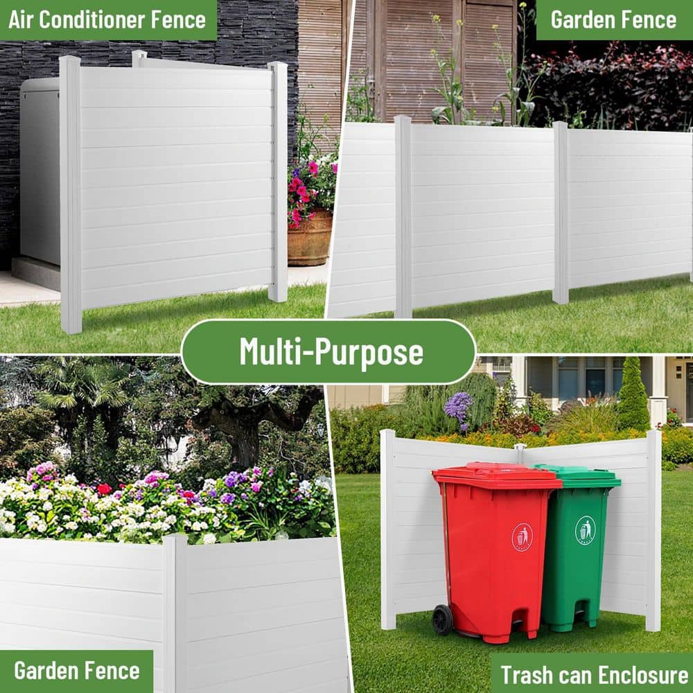 50 in. W x 50 in. H 2-Panels Vinyl Fence Privacy Screen - Hercitys