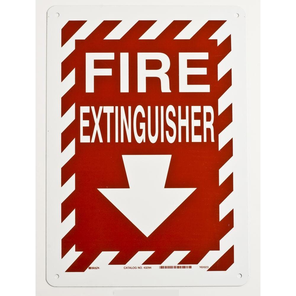 14 in. x 10 in. Aluminum Fire Extinguisher Sign - Hercitys