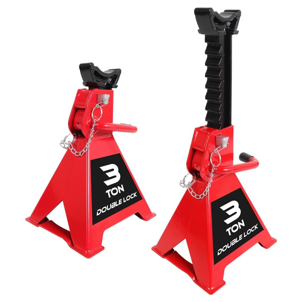 3-Ton Reinforced Double-Locking Jack Stands (2-Pack) - Hercitys