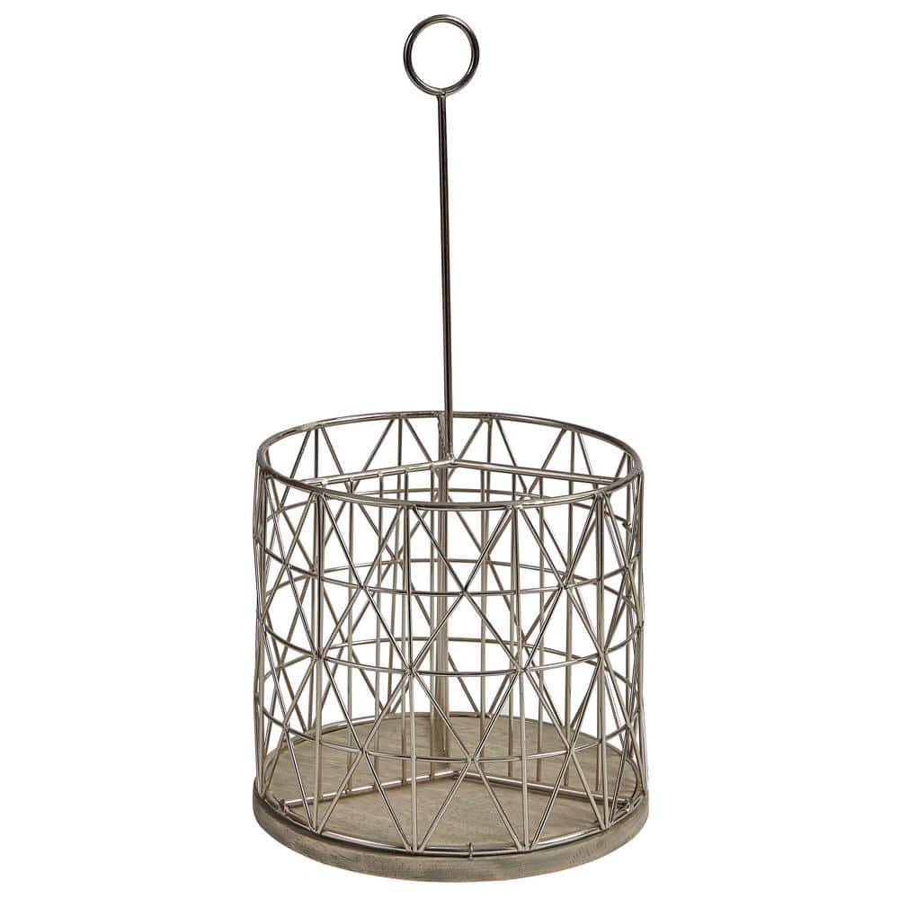 12.5 in. H x 6 in. W x 6 in. D Modern Portable Metal Utensil Caddy - Hercitys