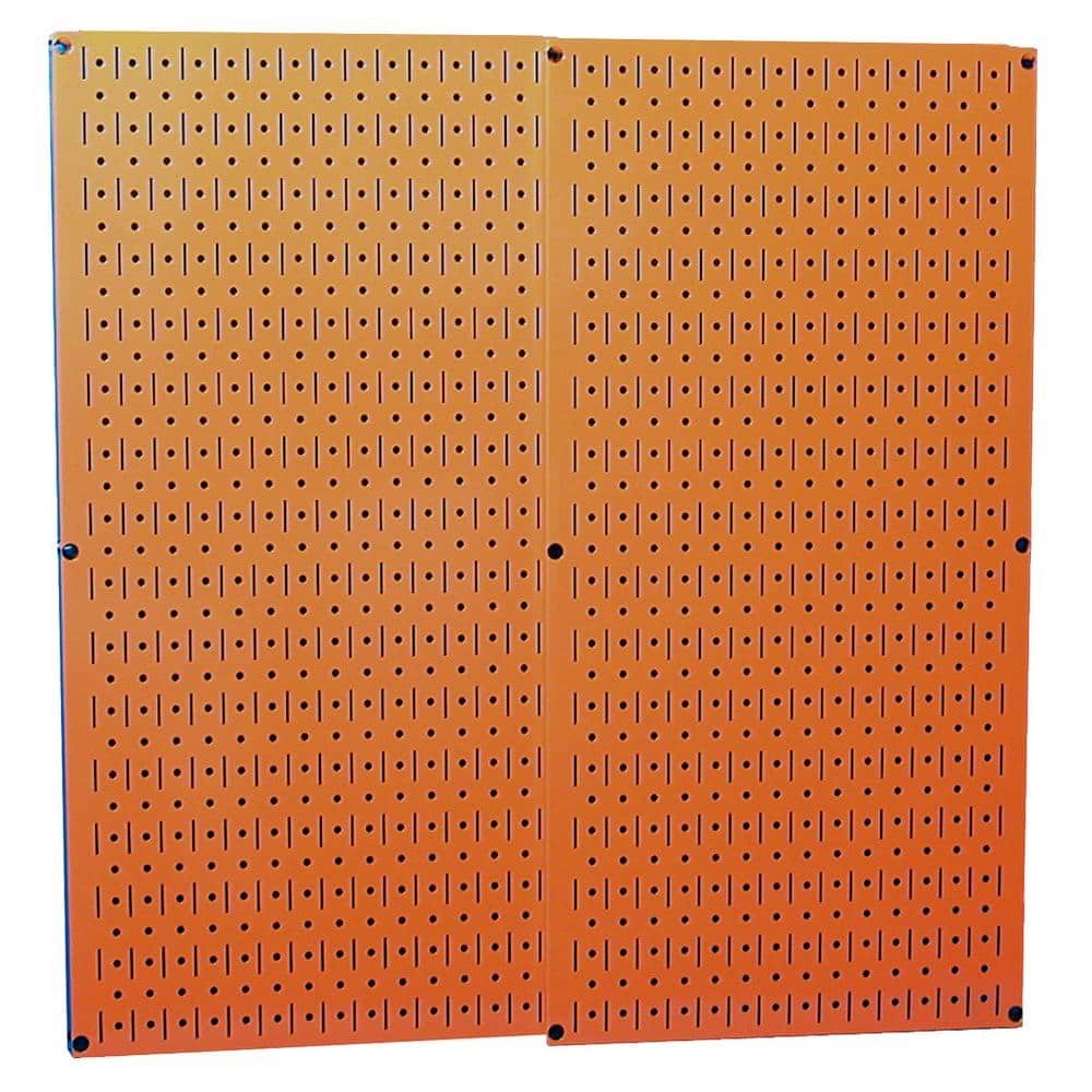 32 in. x 32 in. Overall Size Orange Metal Pegboard Pack with Two 32 in. x 16 in. Pegboards - Hercitys
