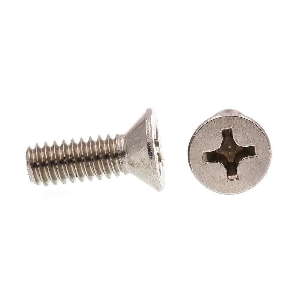 1/4 in.-20 x 3/4 in. Grade 18-8 Stainless Steel Phillips Drive Flat Head Machine Screws (50-Pack) - Hercitys