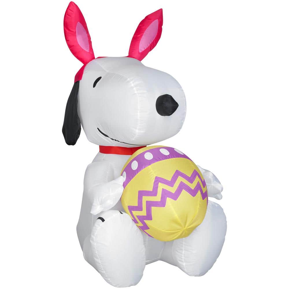 3.5 ft. Tall Airblown Easter Snoopy Holding Egg - Hercitys