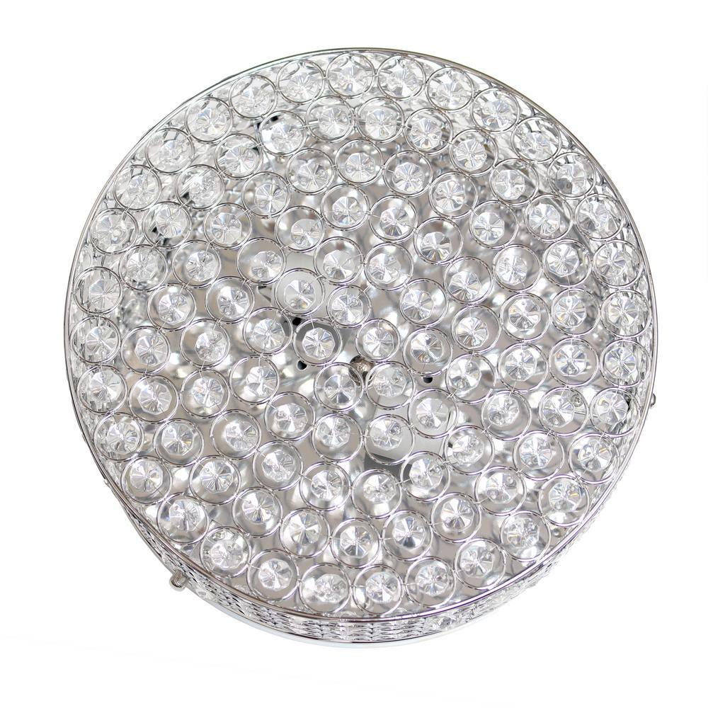 12 in. 2-Light Chrome Round Glam Flush Mount - Hercitys