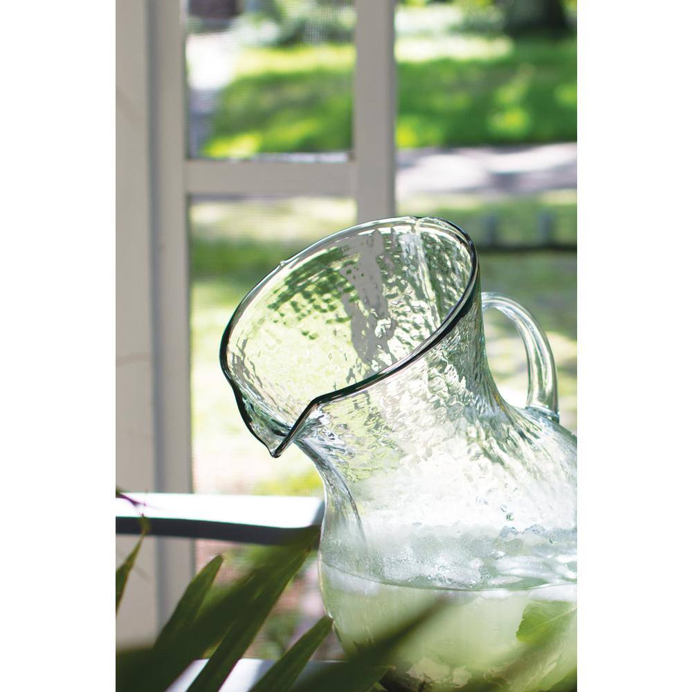 4.8 Qt. Clear Large Glass Pitcher Tilted - Hercitys