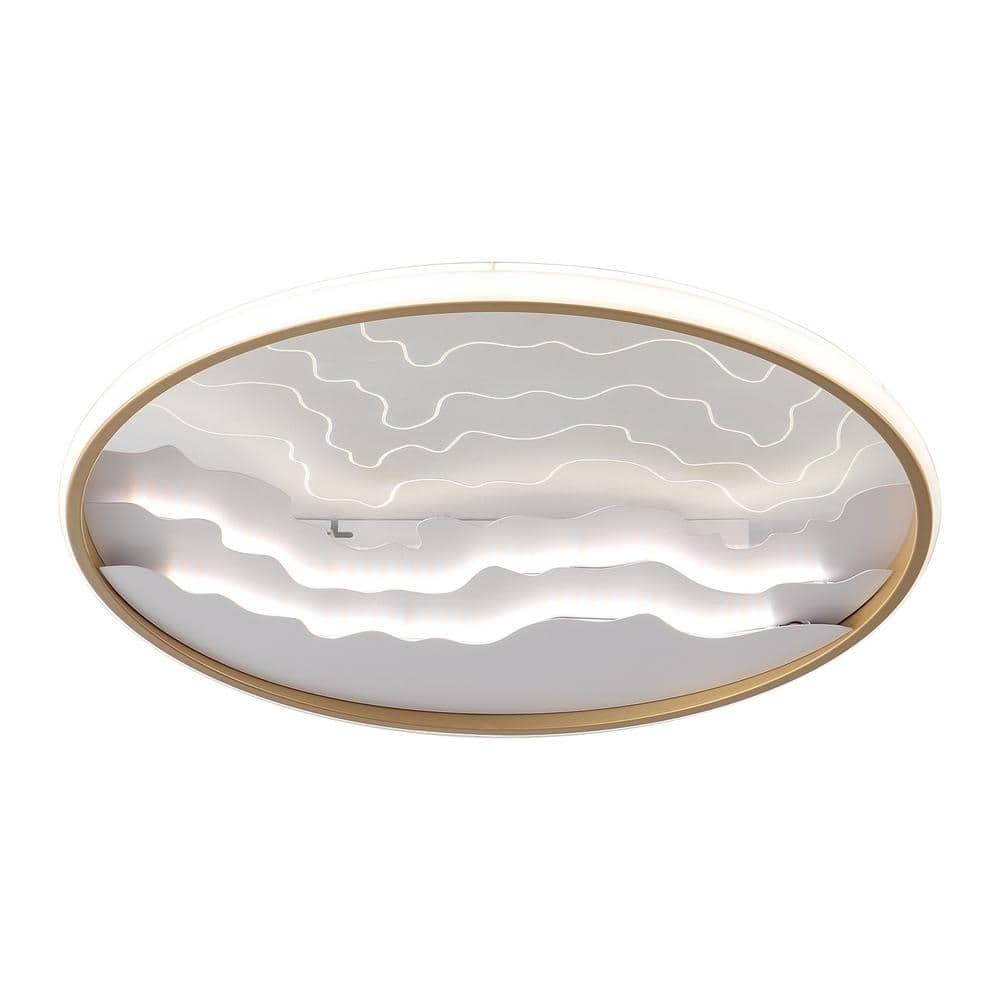 19.6 in. White Modern Round Flush Mount 3-Color Dimmable LED Ceiling Light for Bedroom Living Room, with Remote - Hercitys