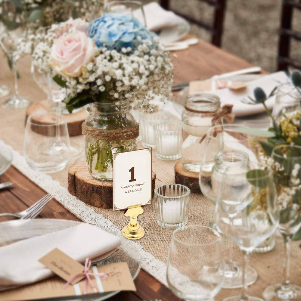 1 in. W x 1.7 in H Gold Solid Stainless Steel Card Place Holder (Set of 16) - Hercitys