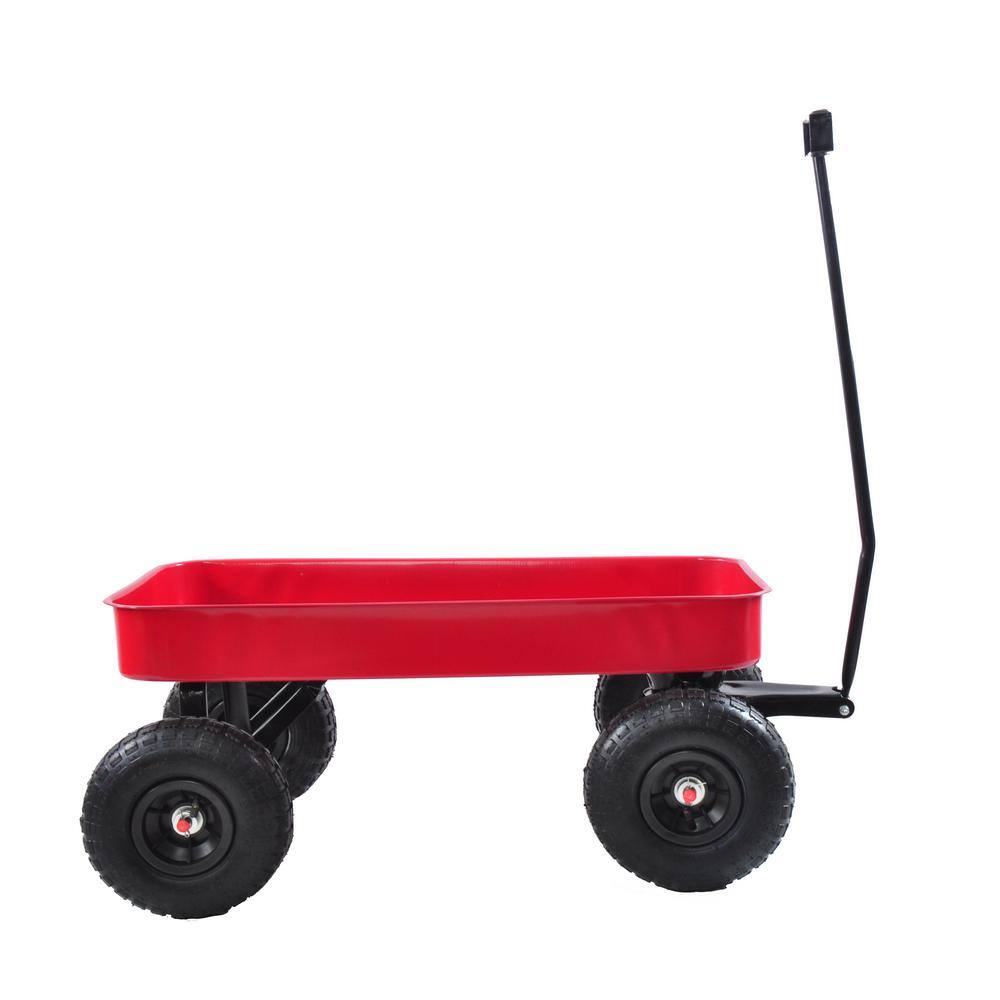 1.1 cu. ft. 176 lbs. Capacity Steel Frame Wagon Heavy-Duty Push Hand Dump Garden Cart with 10 in. Pneumatic Tires - Hercitys