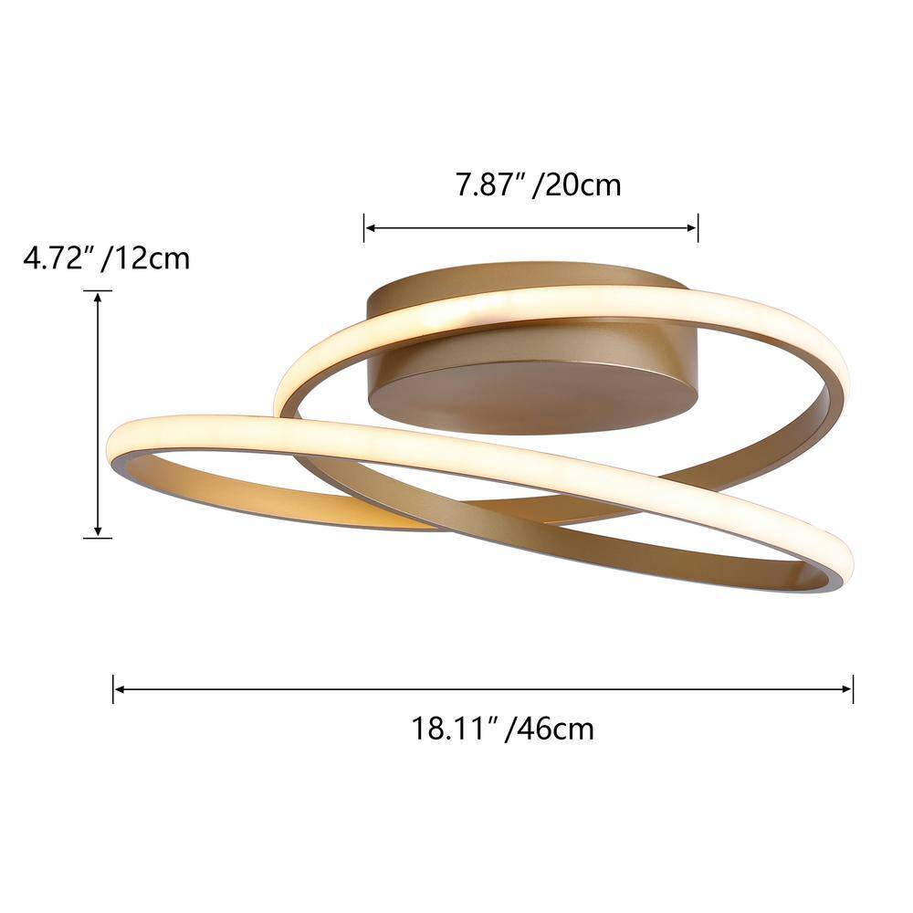 18.1 in. 1-Light Modern Linear LED Flush Mount Ceiling Lighting Fixtures - Hercitys