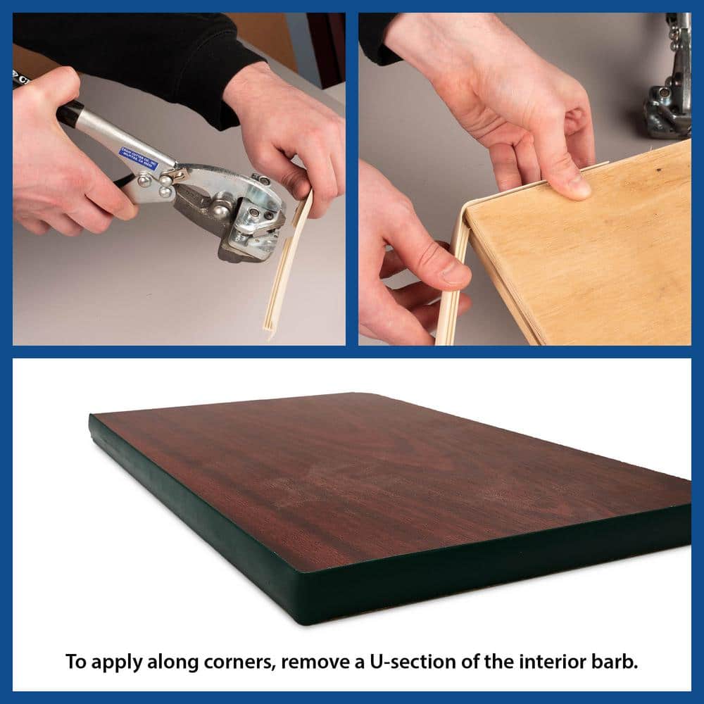 1/2 in. Almond Flexible Polyethylene Center Barb Hobbyist Pack Bumper Tee Moulding Edging 25 ft. long Coil - Hercitys