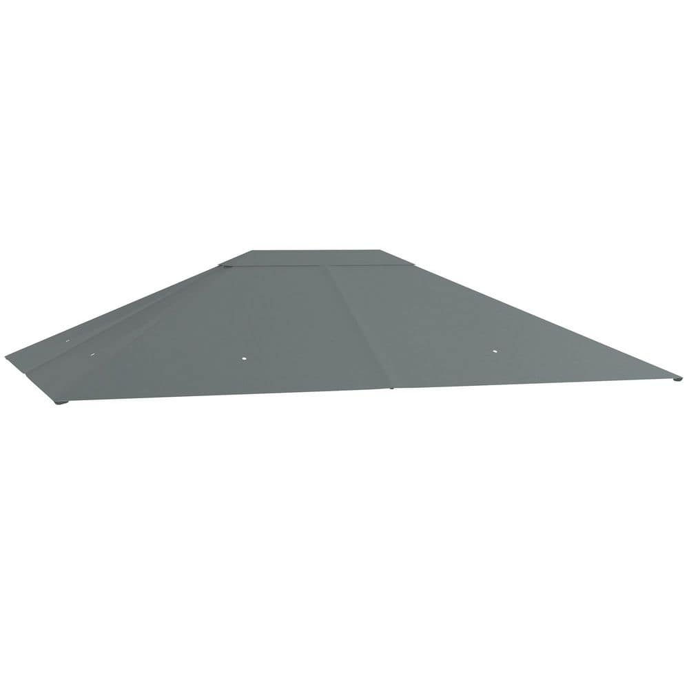 10 ft. x 13 ft. Gazebo Canopy Replacement, Patio Gazebo Roof with Top Vents for 84C-116, Dark Gray - Hercitys